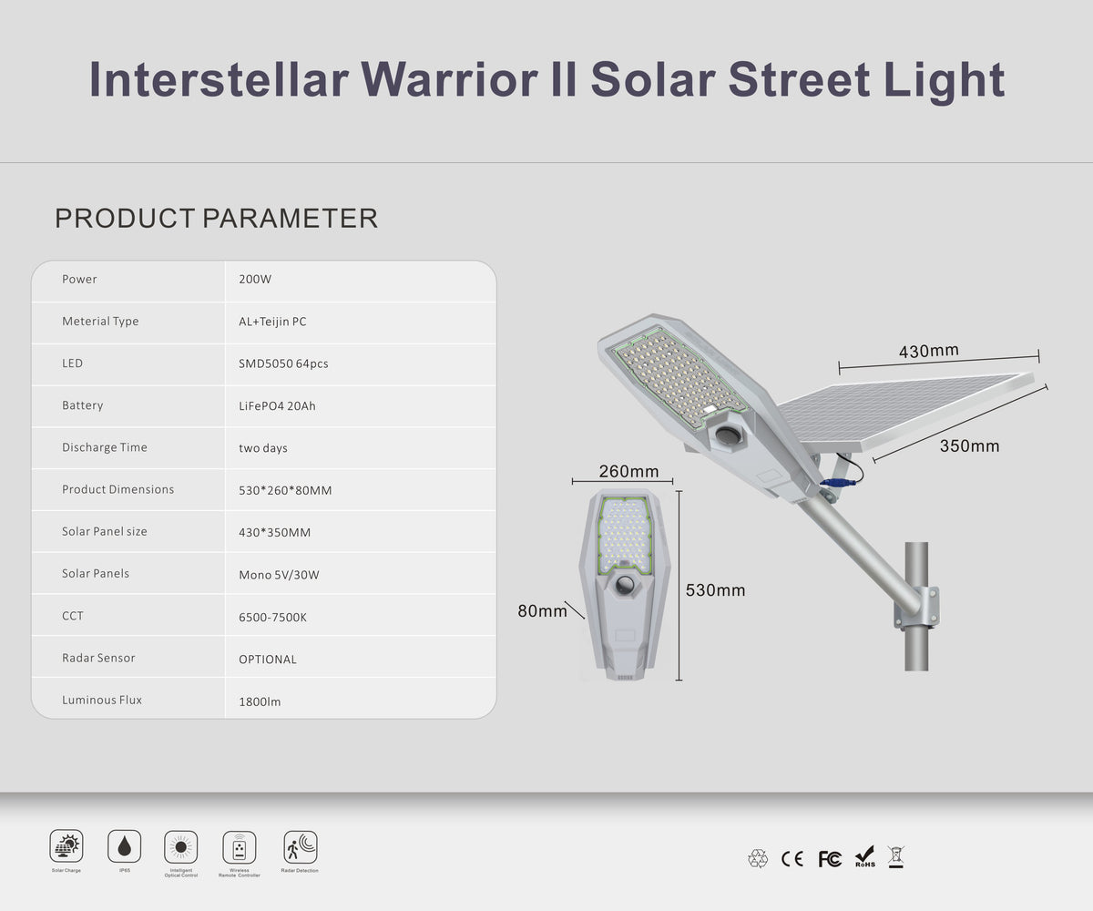 Interstellar Warrior II Solar Street Light