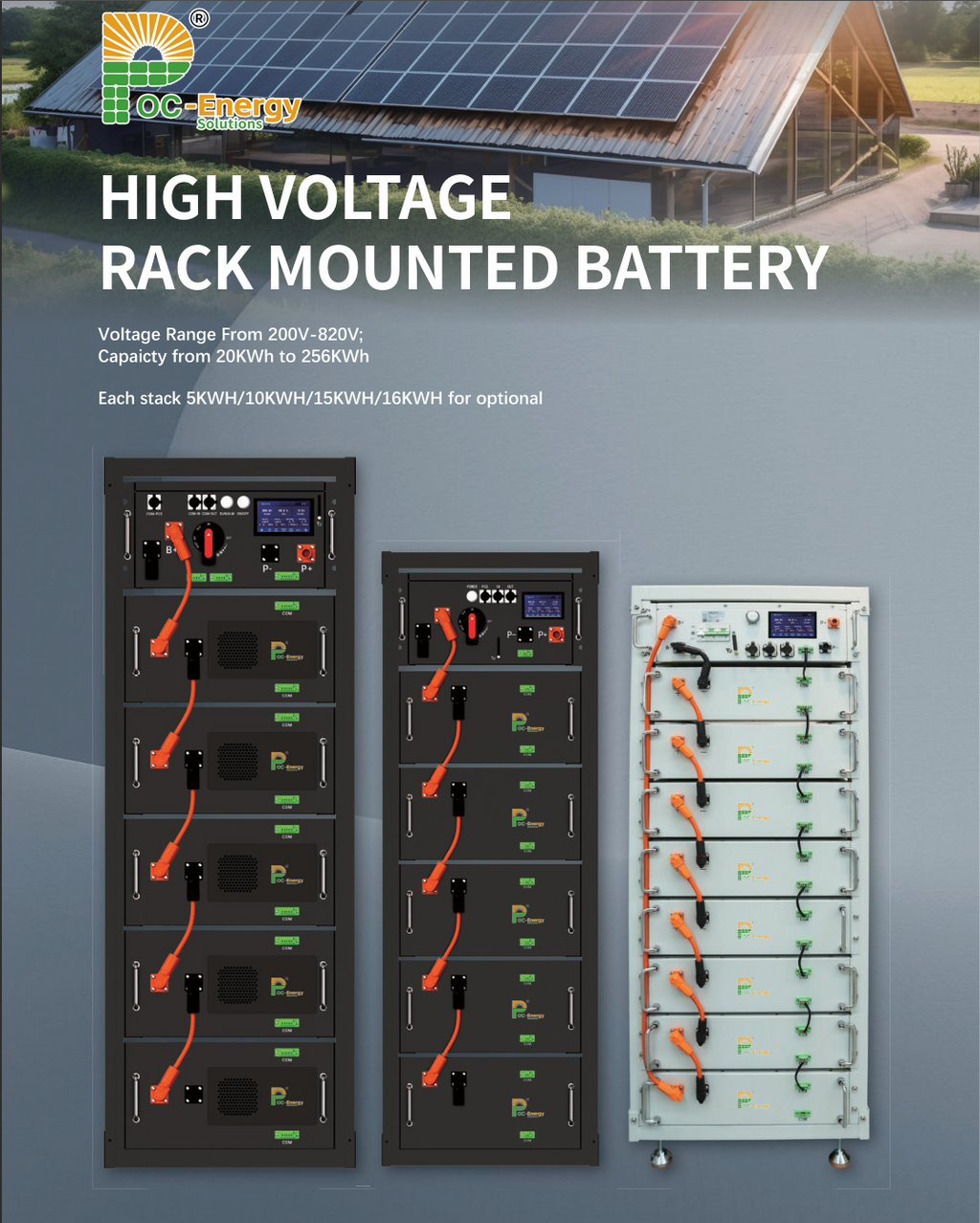 High Voltage Rack-Mounted Battery System