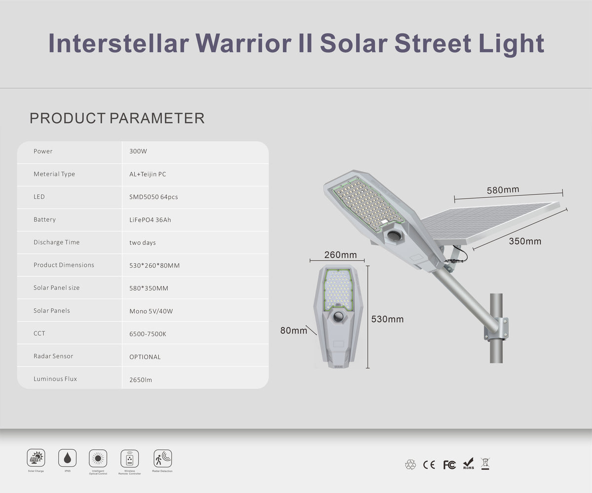Interstellar Warrior II Solar Street Light