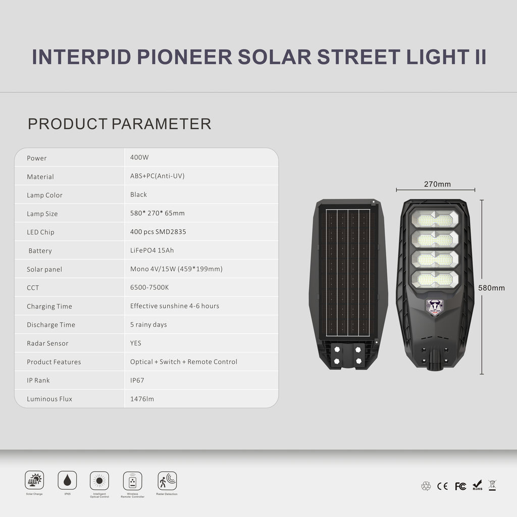Intrepid Pioneer II Solar Street Light