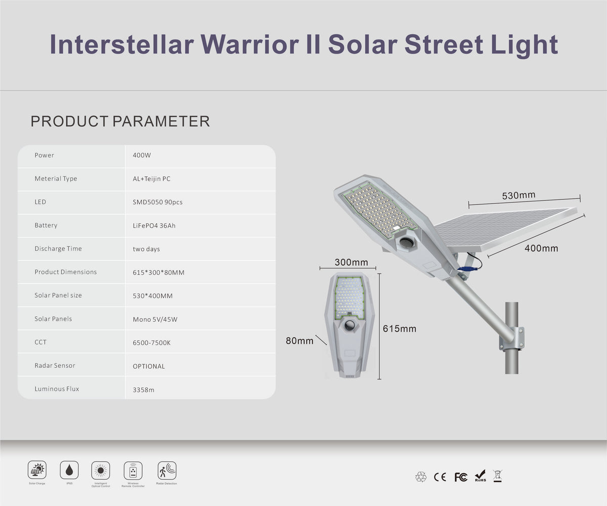 Interstellar Warrior II Solar Street Light