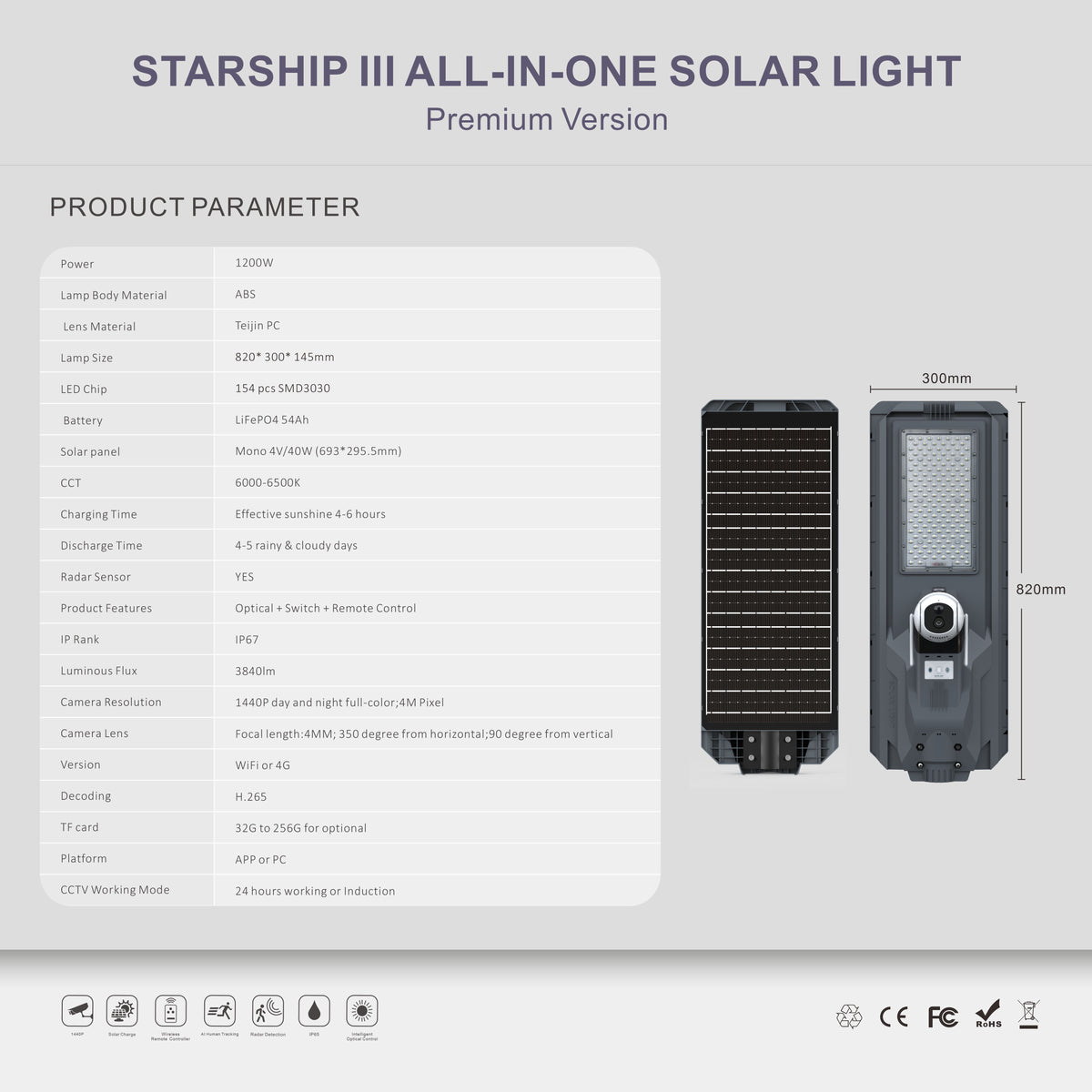Starship III Solar Street Light