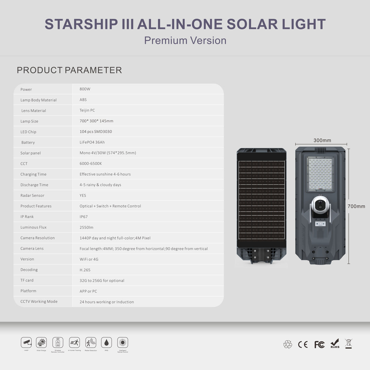 Starship III Solar Street Light